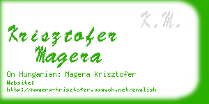 krisztofer magera business card